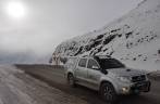 Muita neve no Atigun Pass, ponto mais alto da Dalton Highway, com 1450 metros, na Brooks range, no norte do Alaska